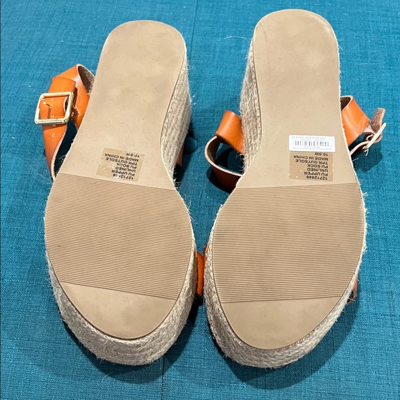 Torrid Cognac and Cream Wedge Sandals - Picture 5 of 11